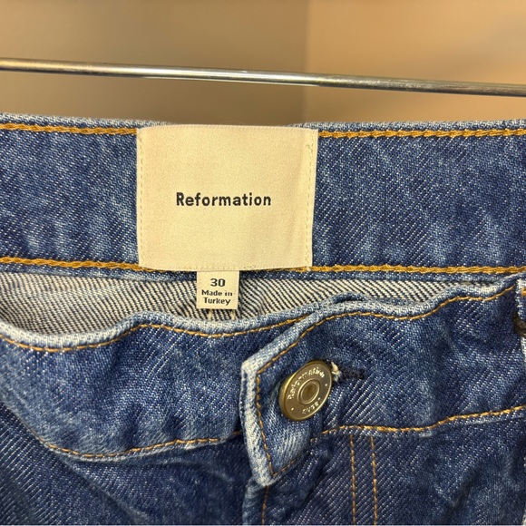 Reformation Dark Blue Bootcut Jeans NWT - Picture 2 of 12